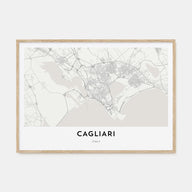 Cagliari Map Landscape Poster
