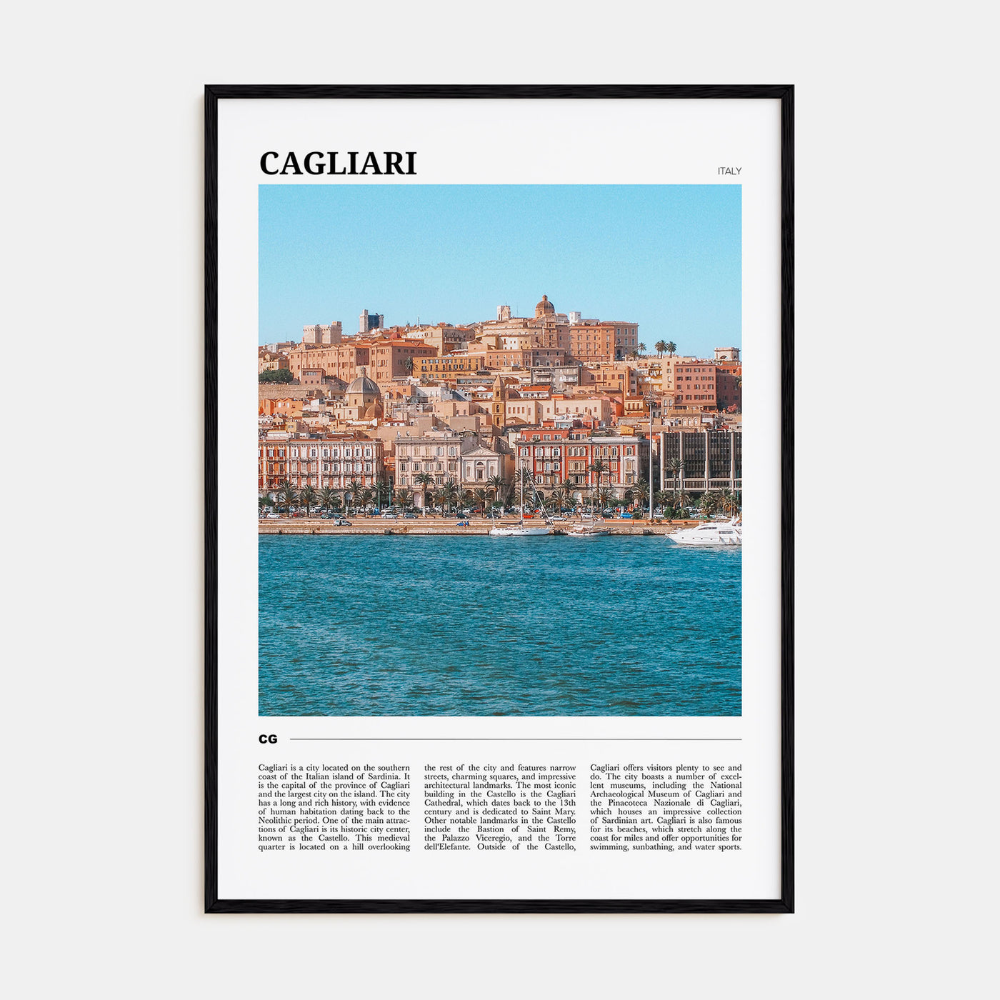 Cagliari Travel Color Poster