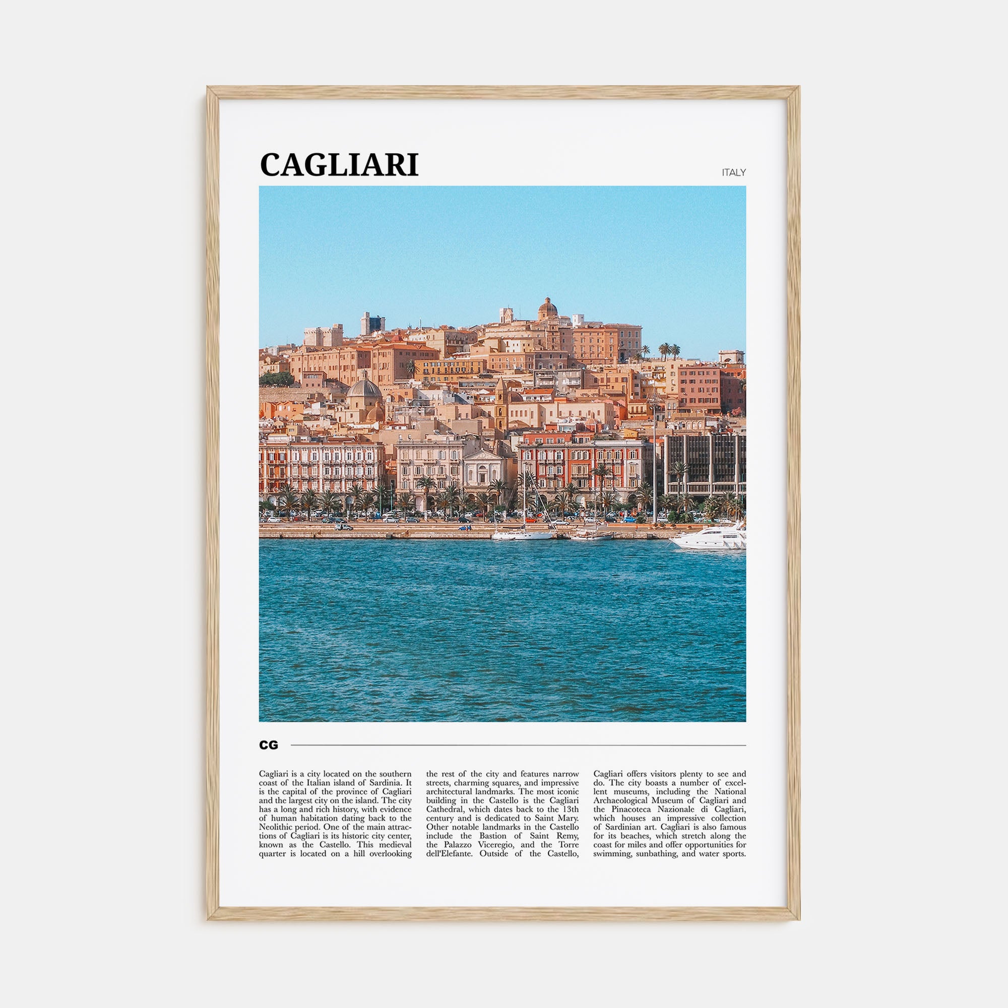 Cagliari Travel Color Poster