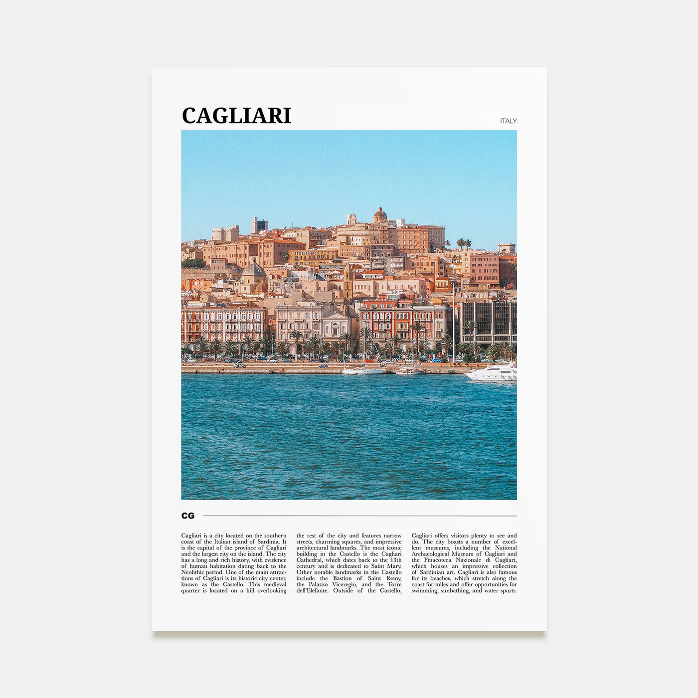 Cagliari Travel Color Poster