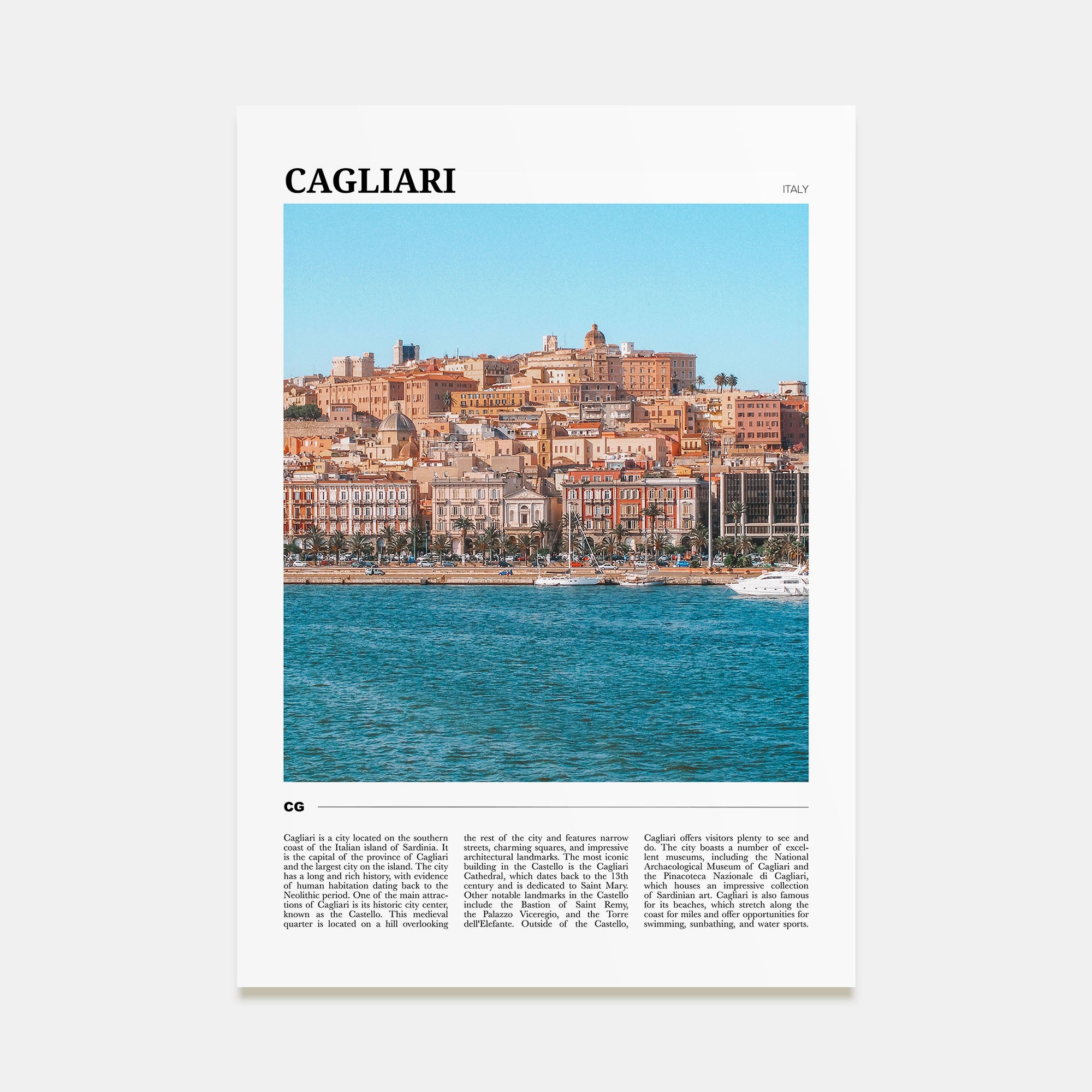 Cagliari Travel Color Poster