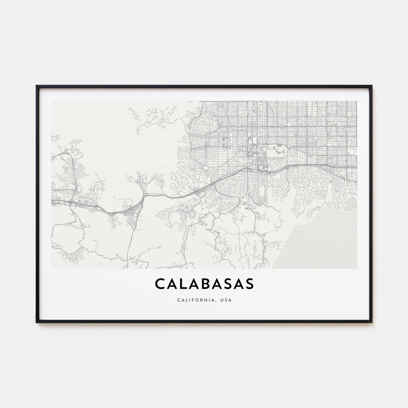 Calabasas Map Landscape Poster