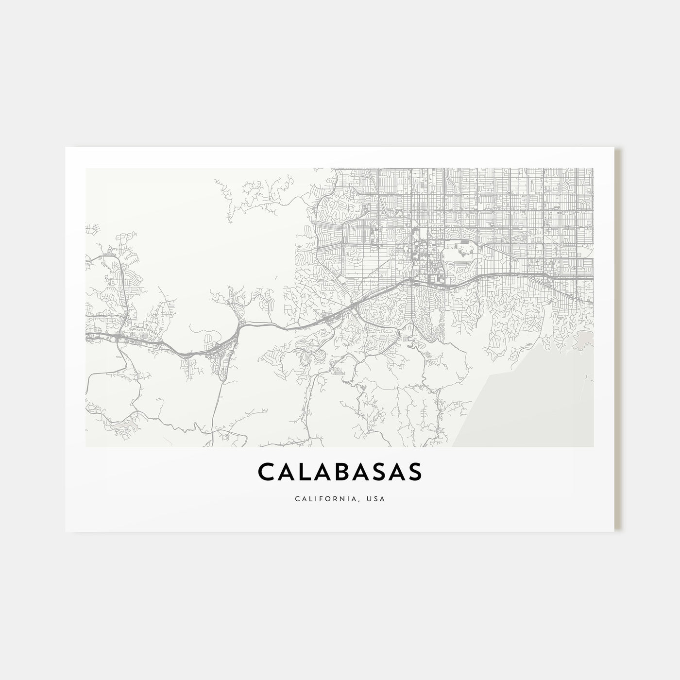 Calabasas Map Landscape Poster
