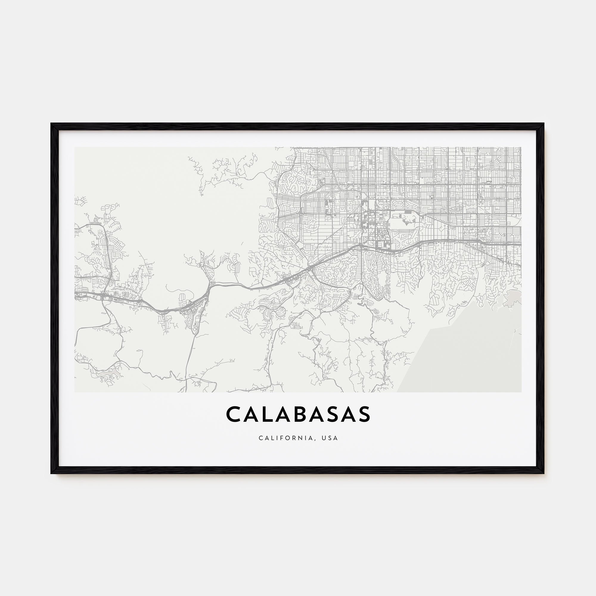 Calabasas Map Landscape Poster