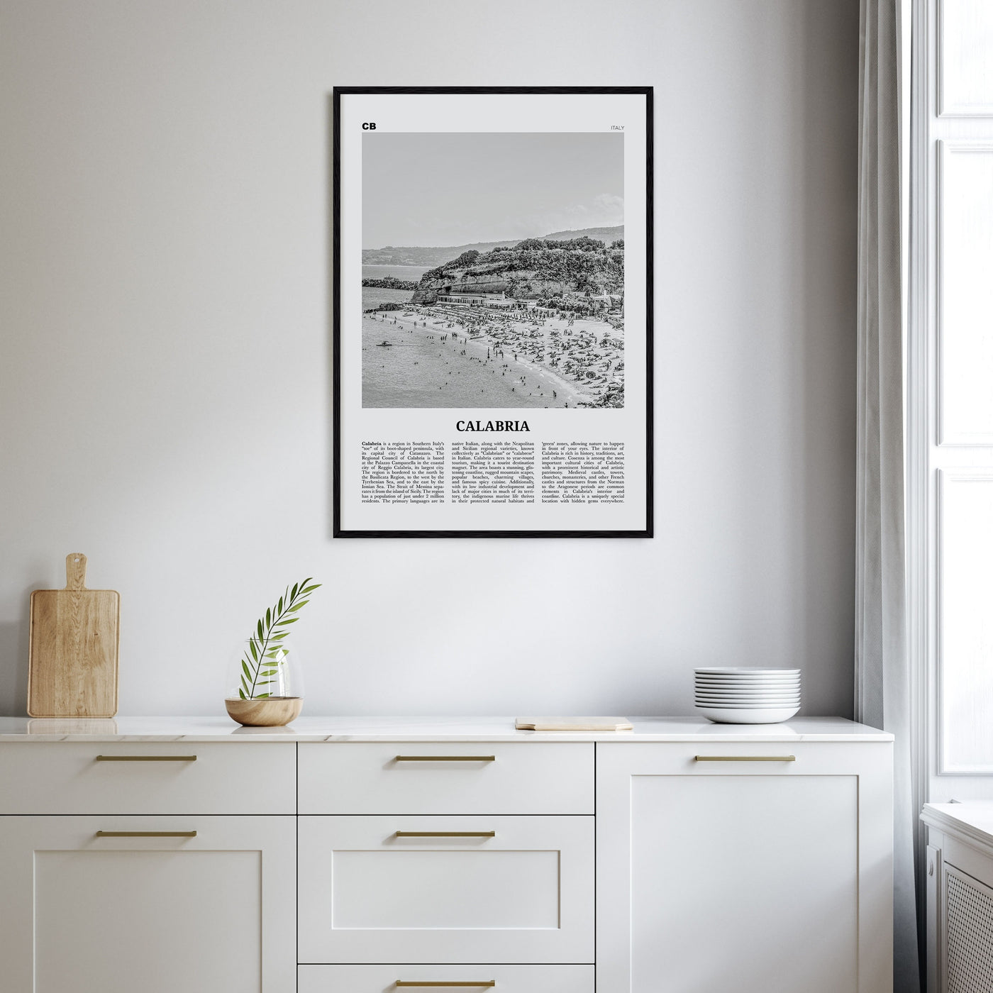 Calabria Travel B&W Poster