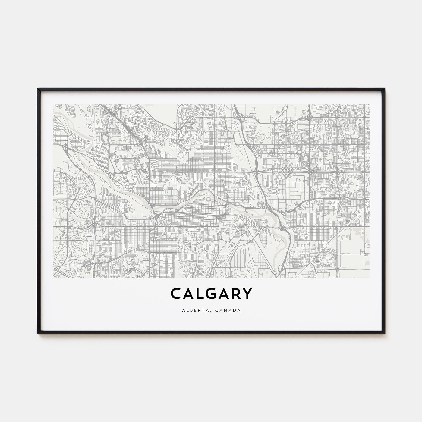 Calgary Map Landscape Poster