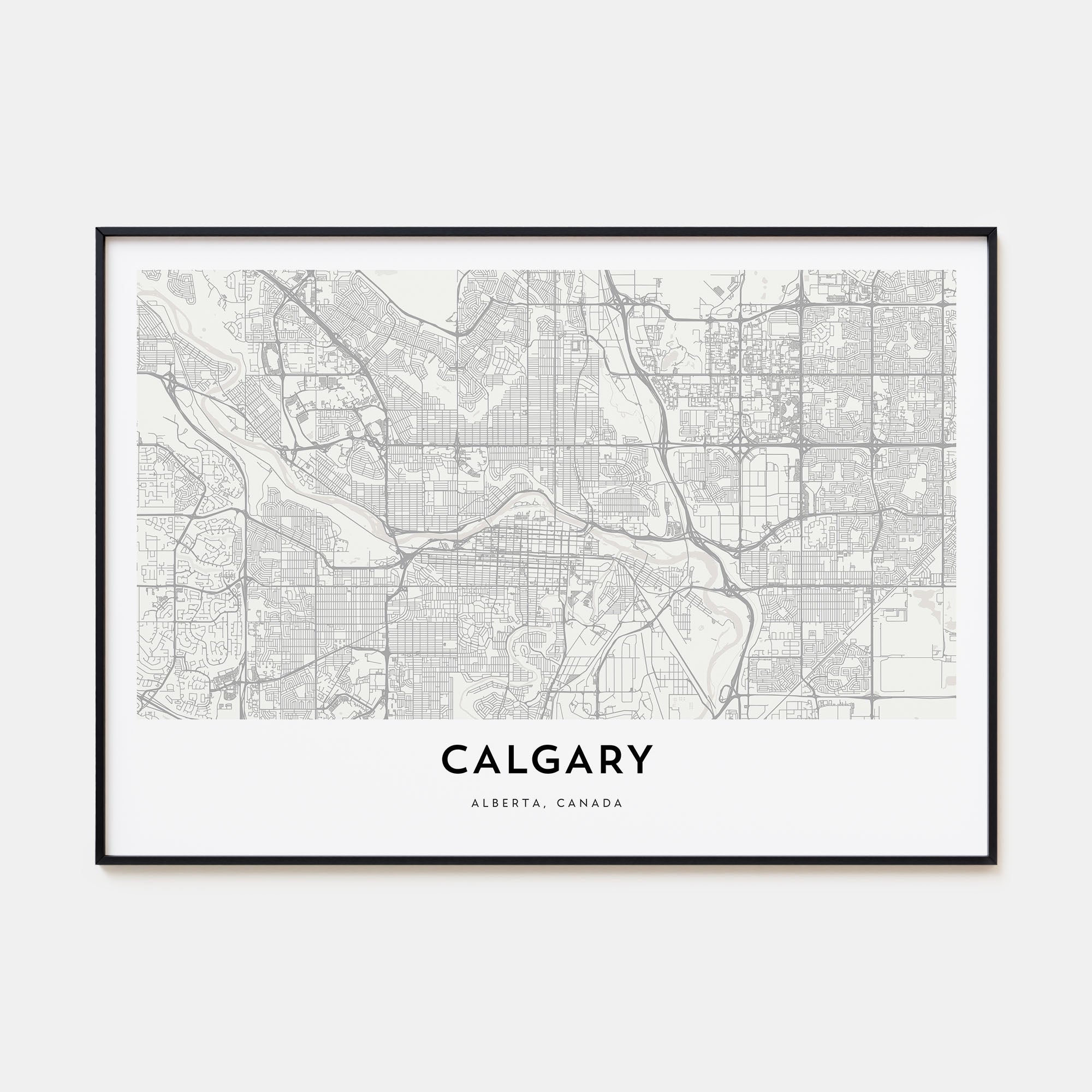 Calgary Map Landscape Poster