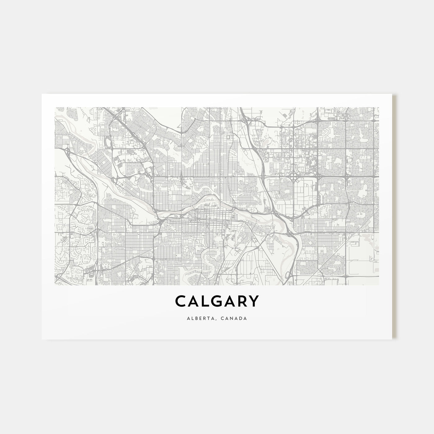 Calgary Map Landscape Poster