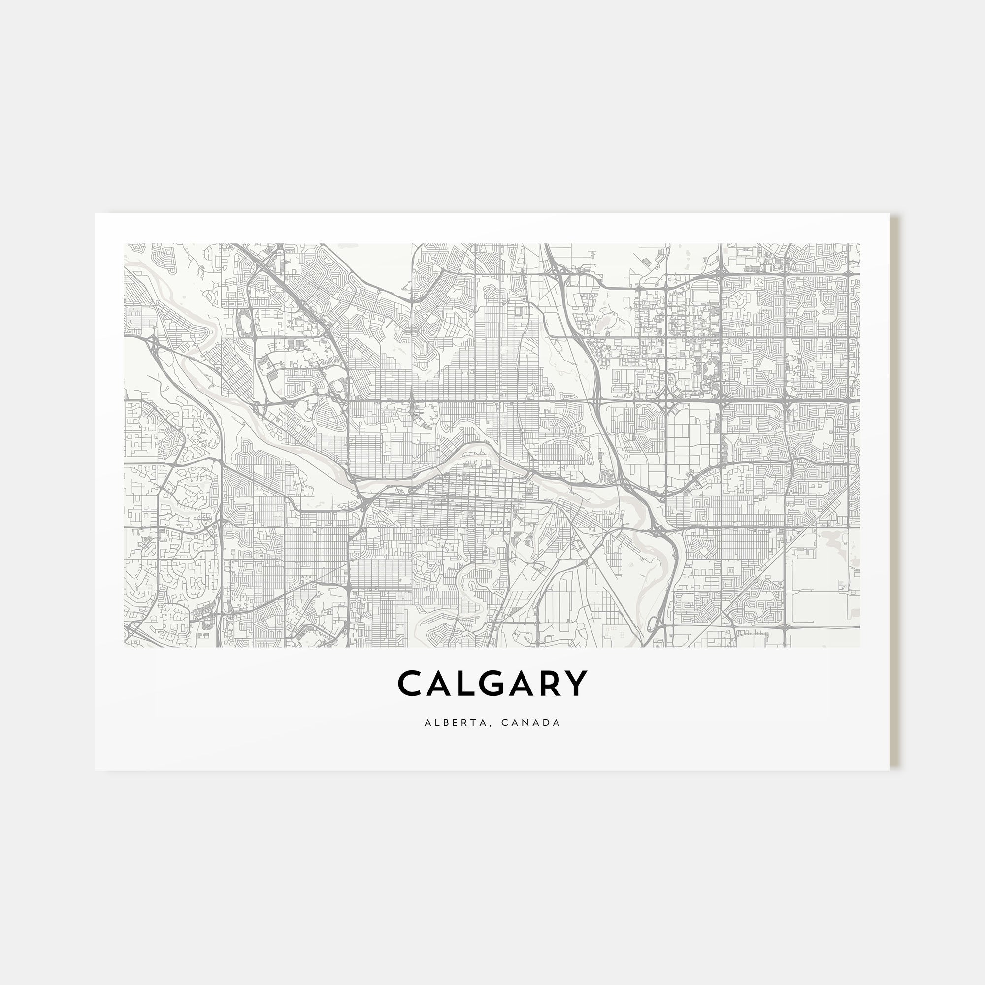Calgary Map Landscape Poster