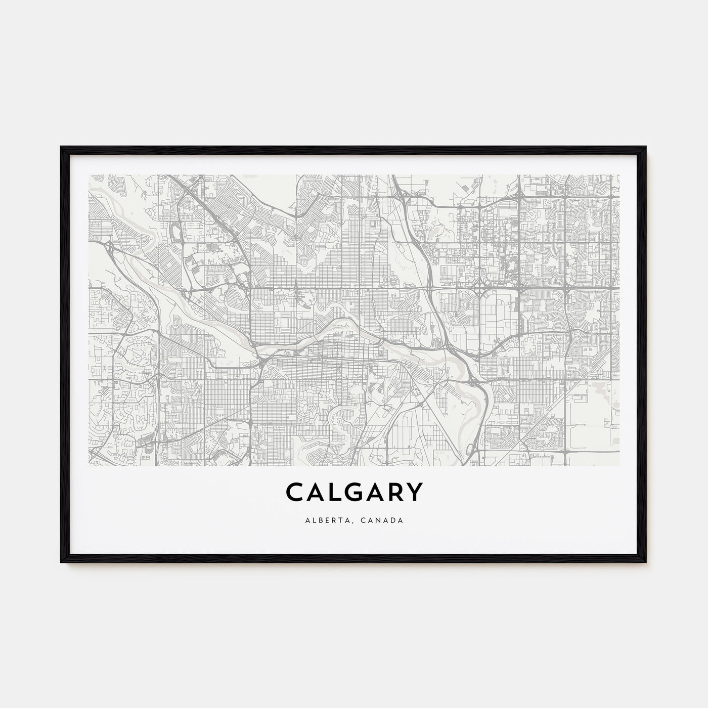 Calgary Map Landscape Poster