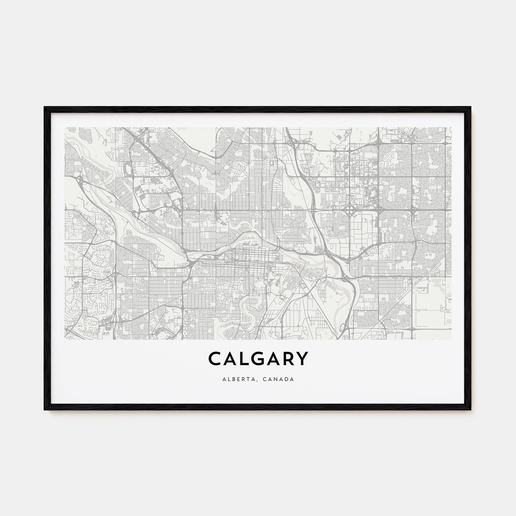 Calgary Map Landscape Poster
