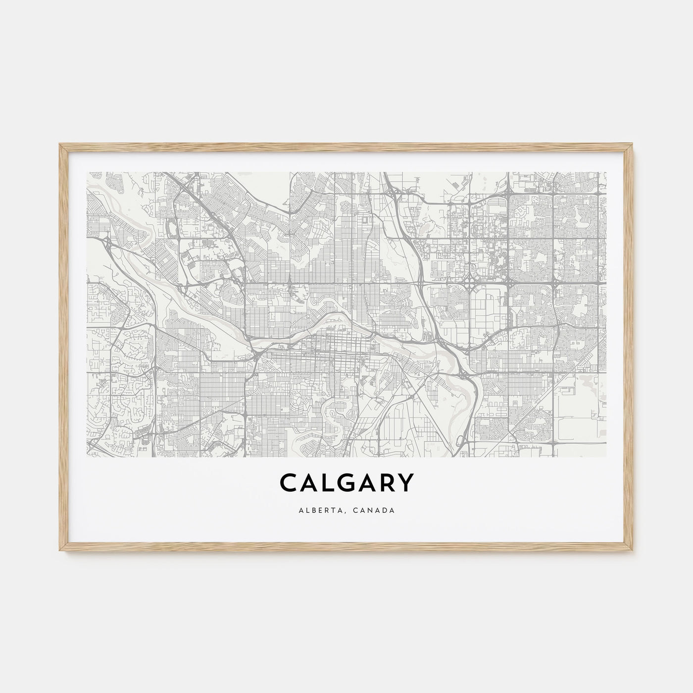 Calgary Map Landscape Poster
