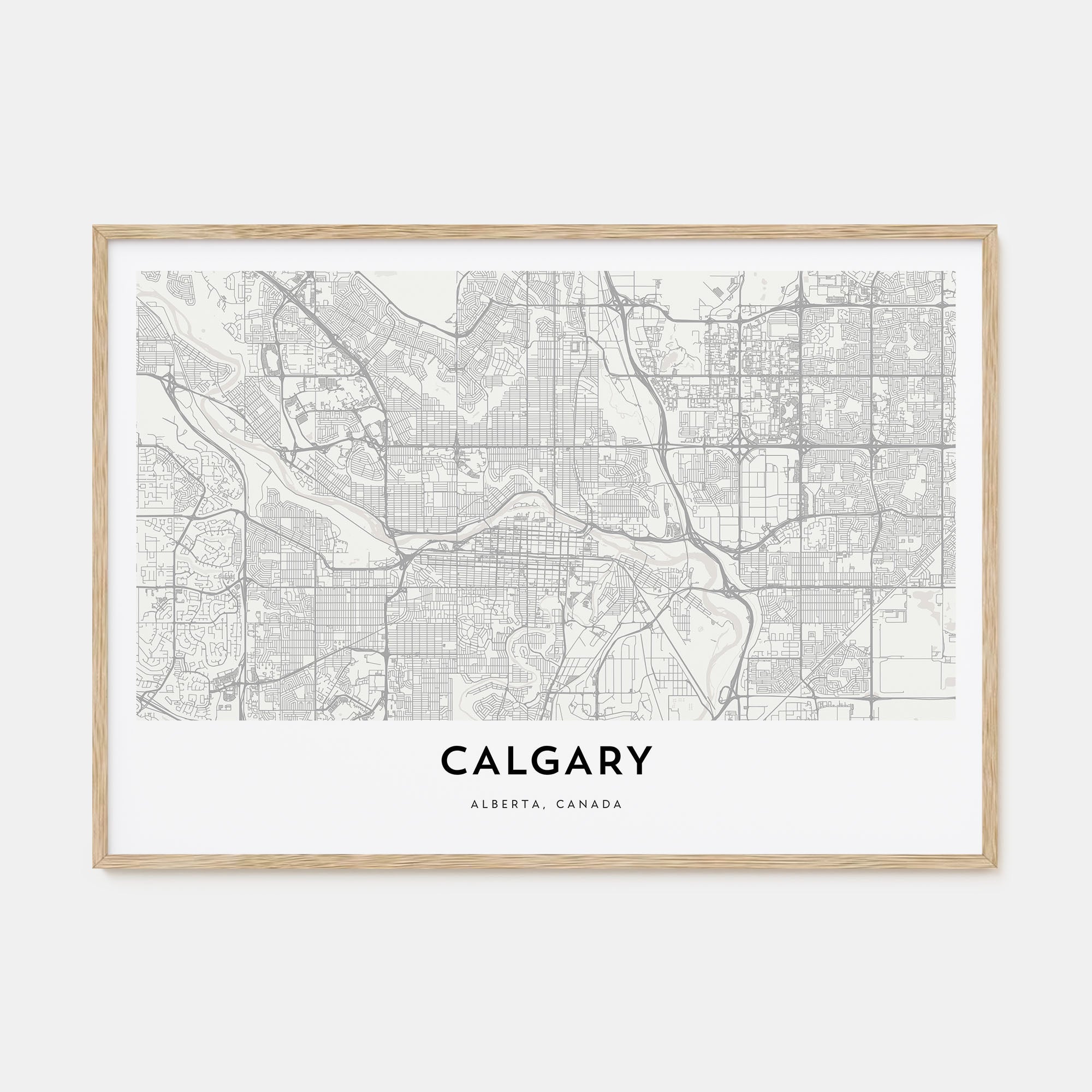 Calgary Map Landscape Poster