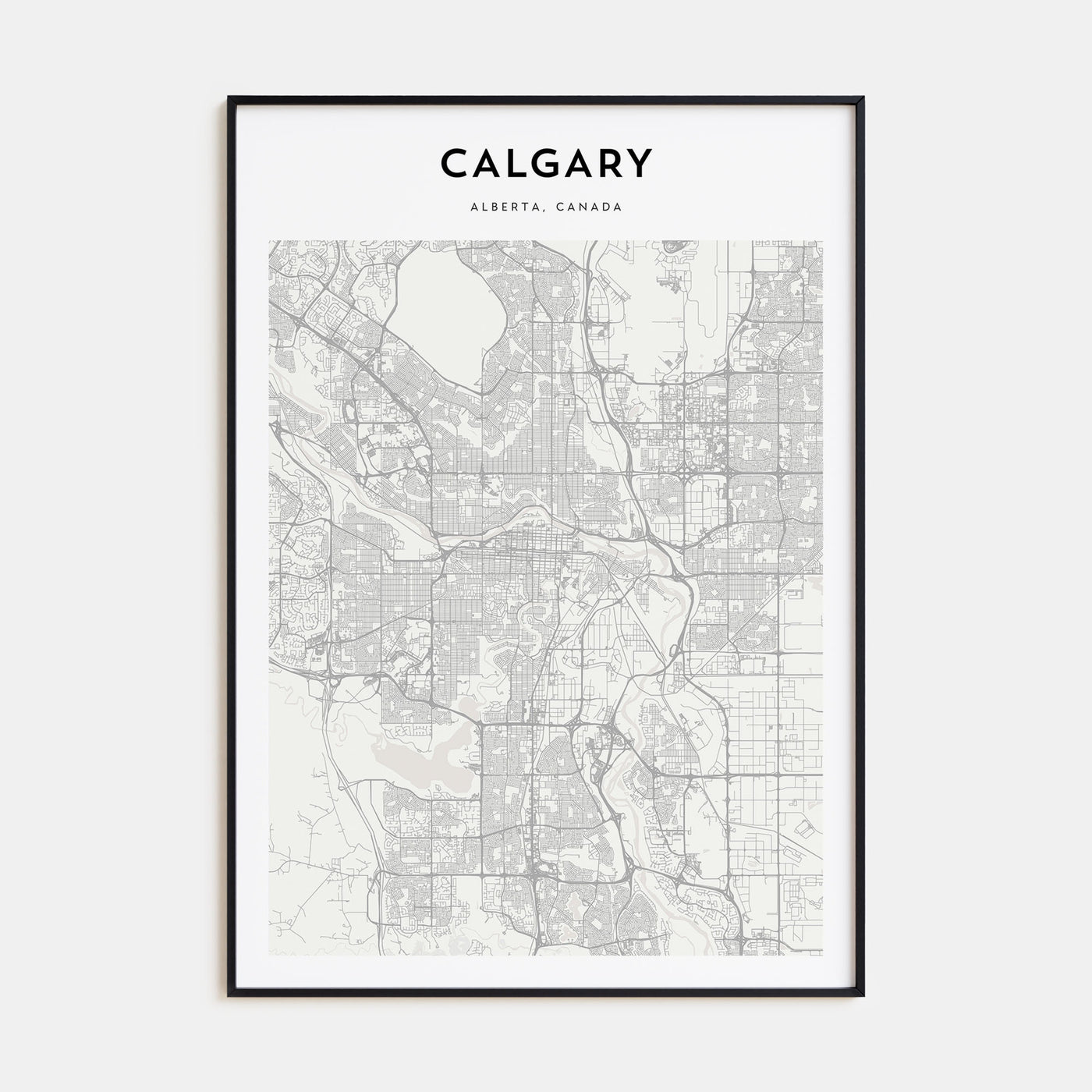 Calgary Map Portrait Poster