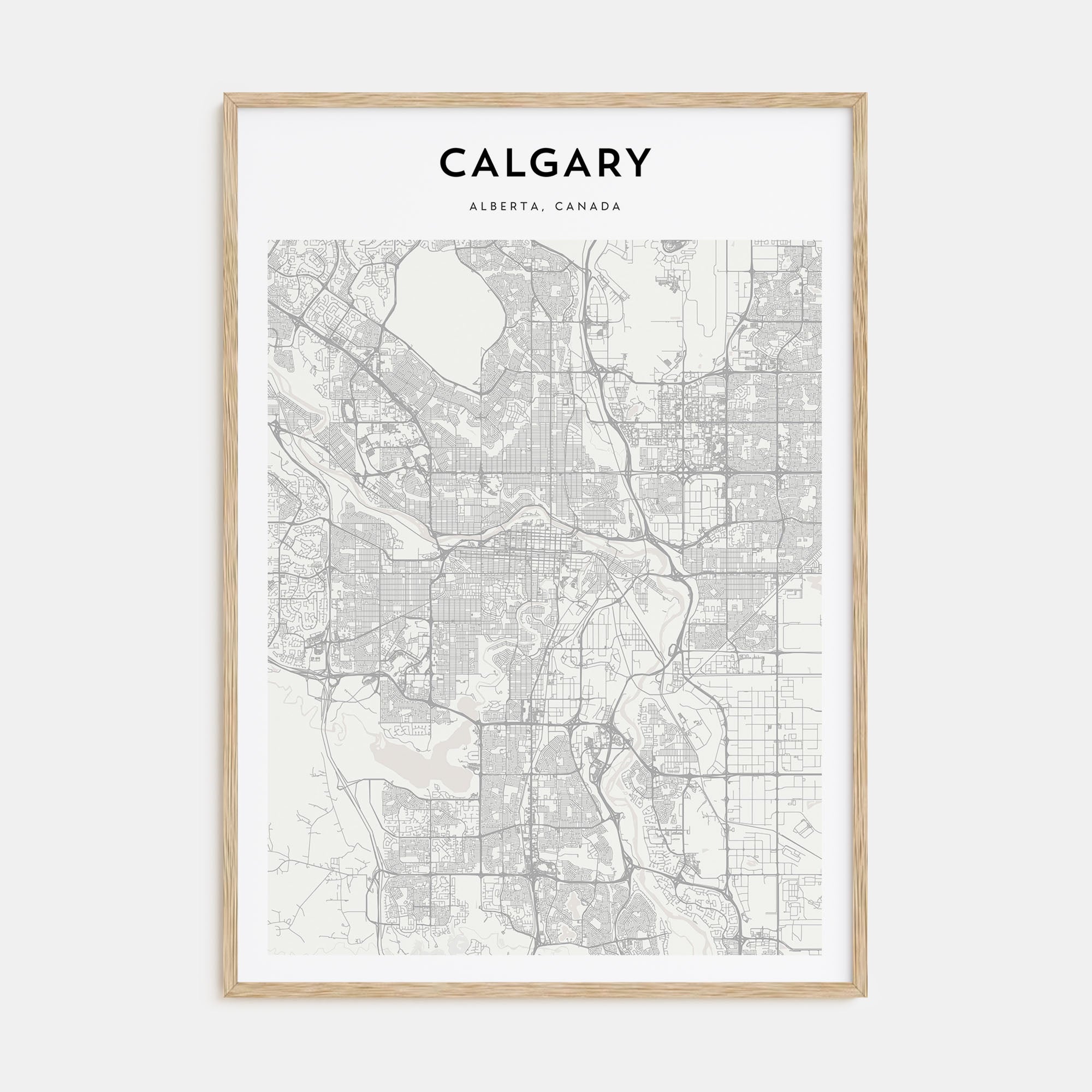 Calgary Map Portrait Poster