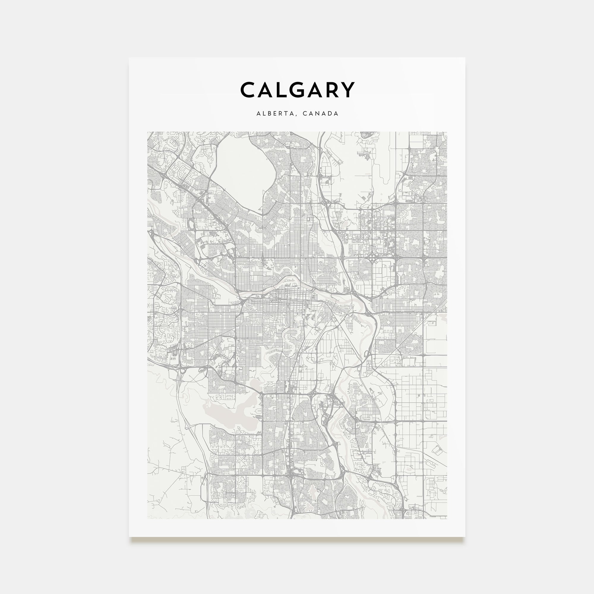 Calgary Map Portrait Poster