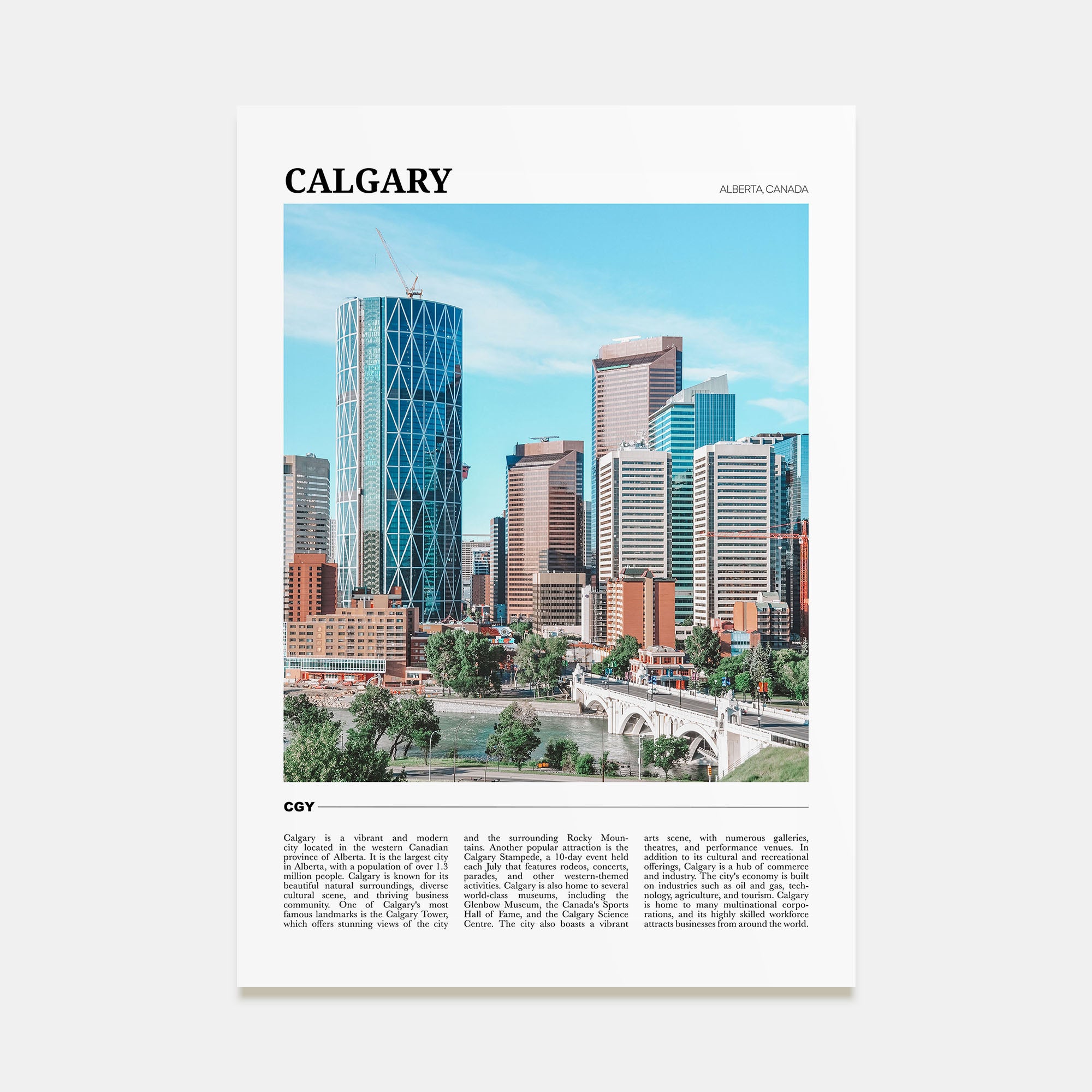 Calgary Travel Color Poster