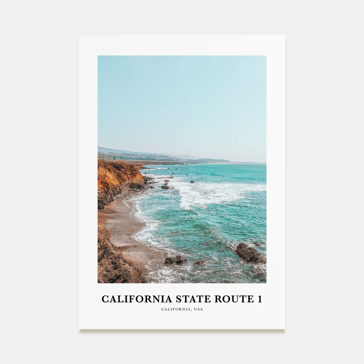 California State Route 1 Portrait Color Poster