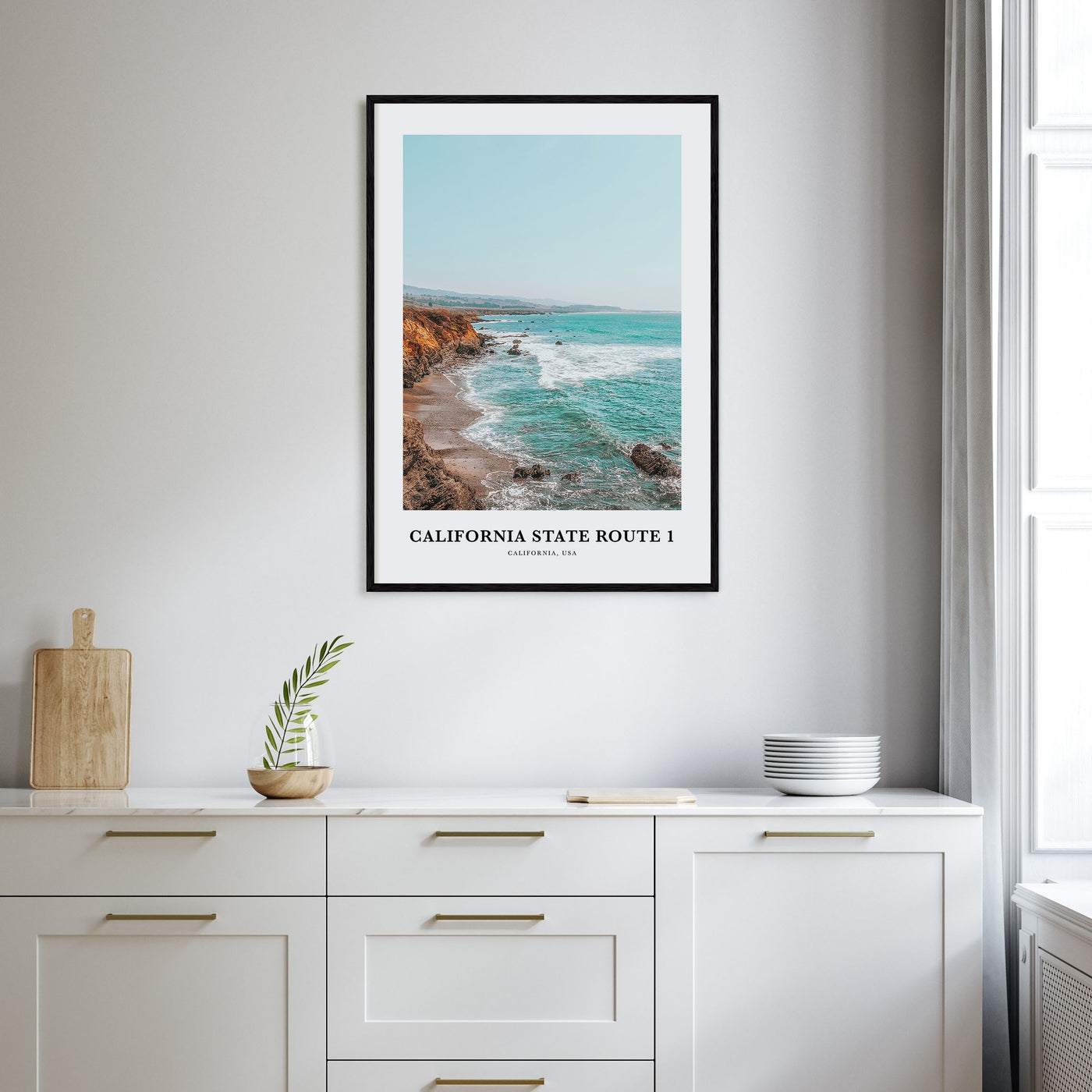 California State Route 1 Portrait Color Poster