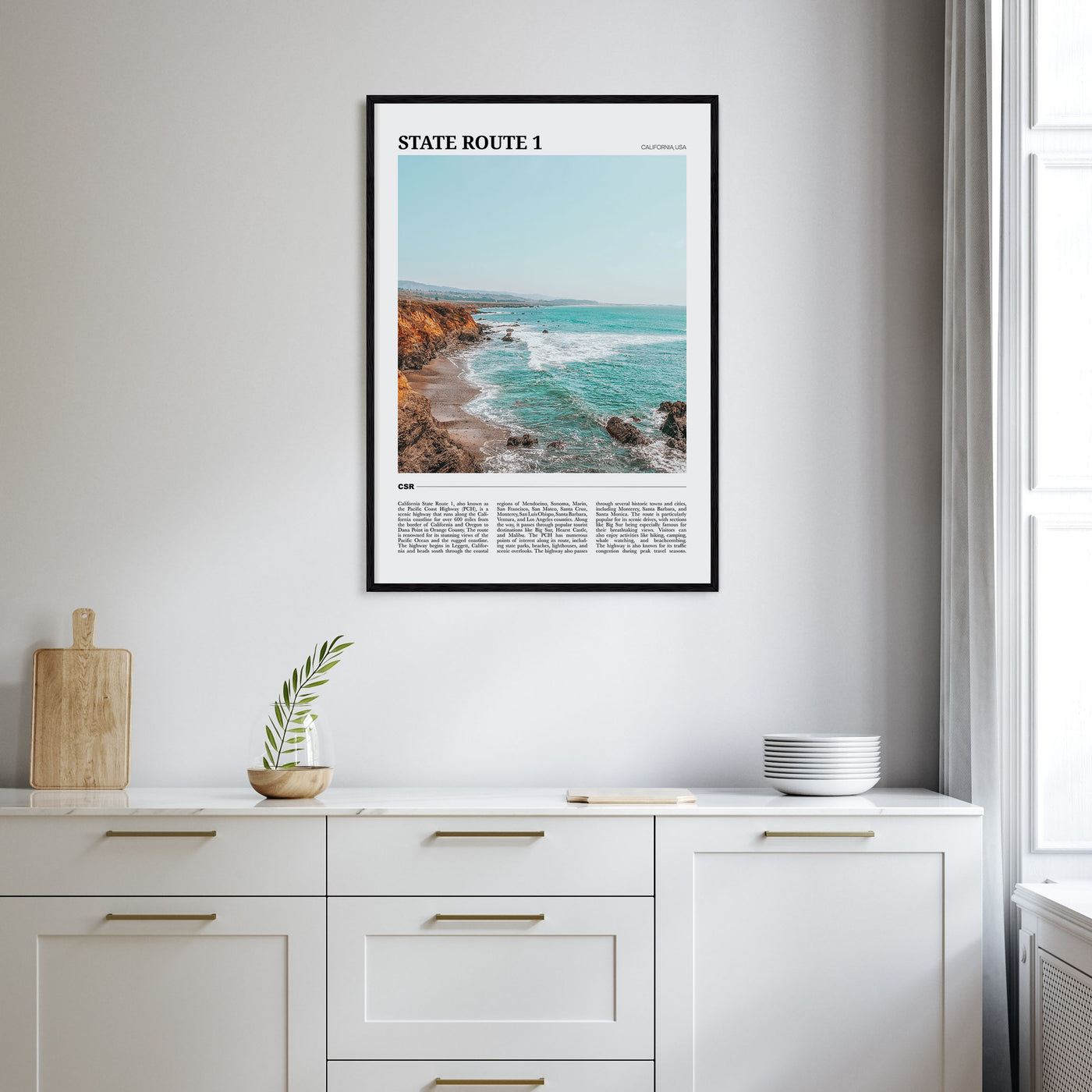California State Route 1 Travel Color Poster