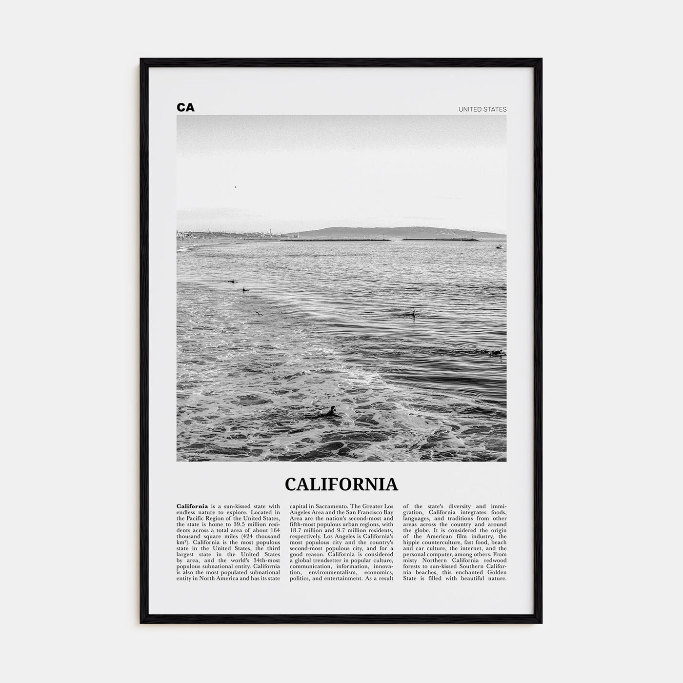 California Travel B&W No 3 Poster