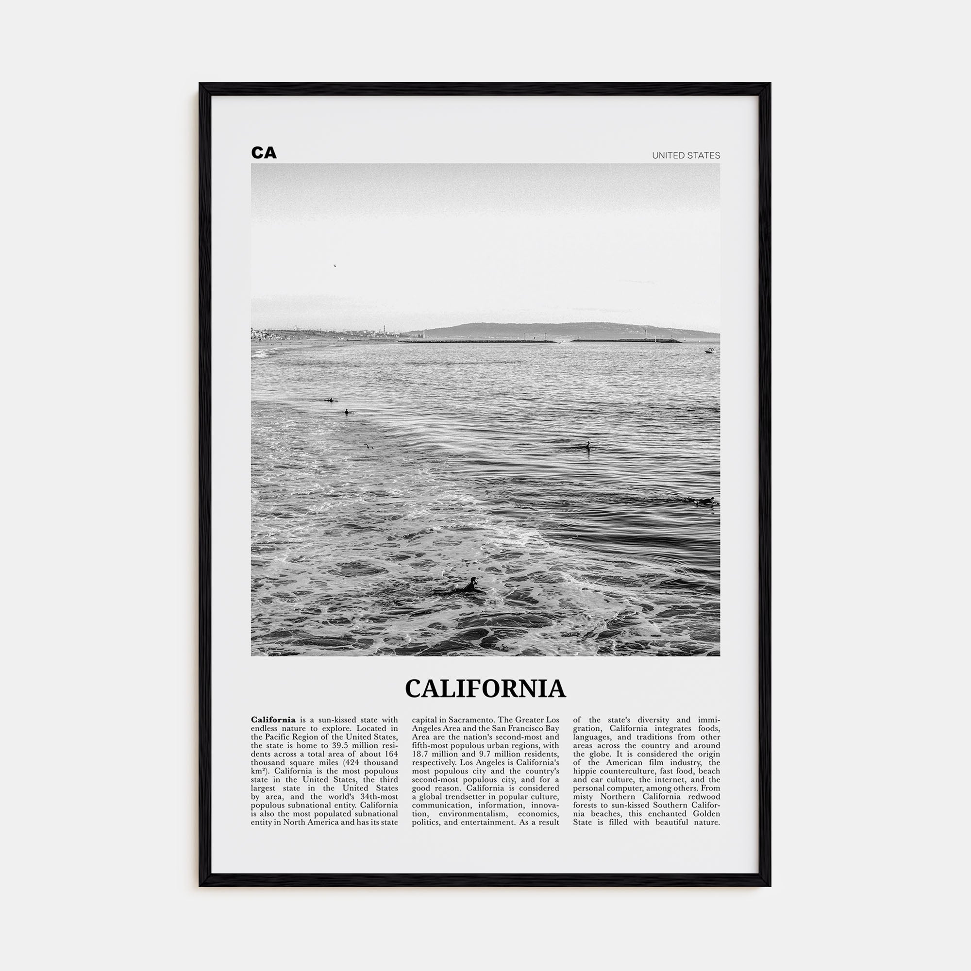 California Travel B&W No 3 Poster