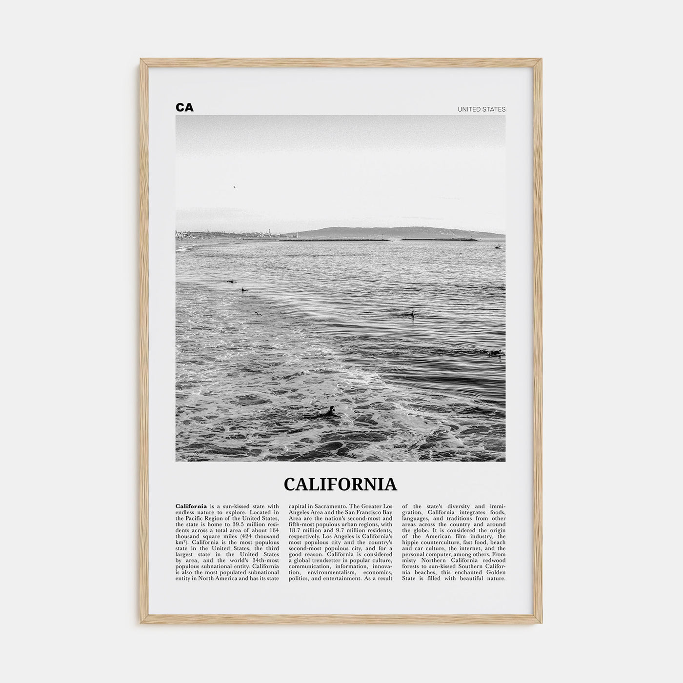 California Travel B&W No 3 Poster