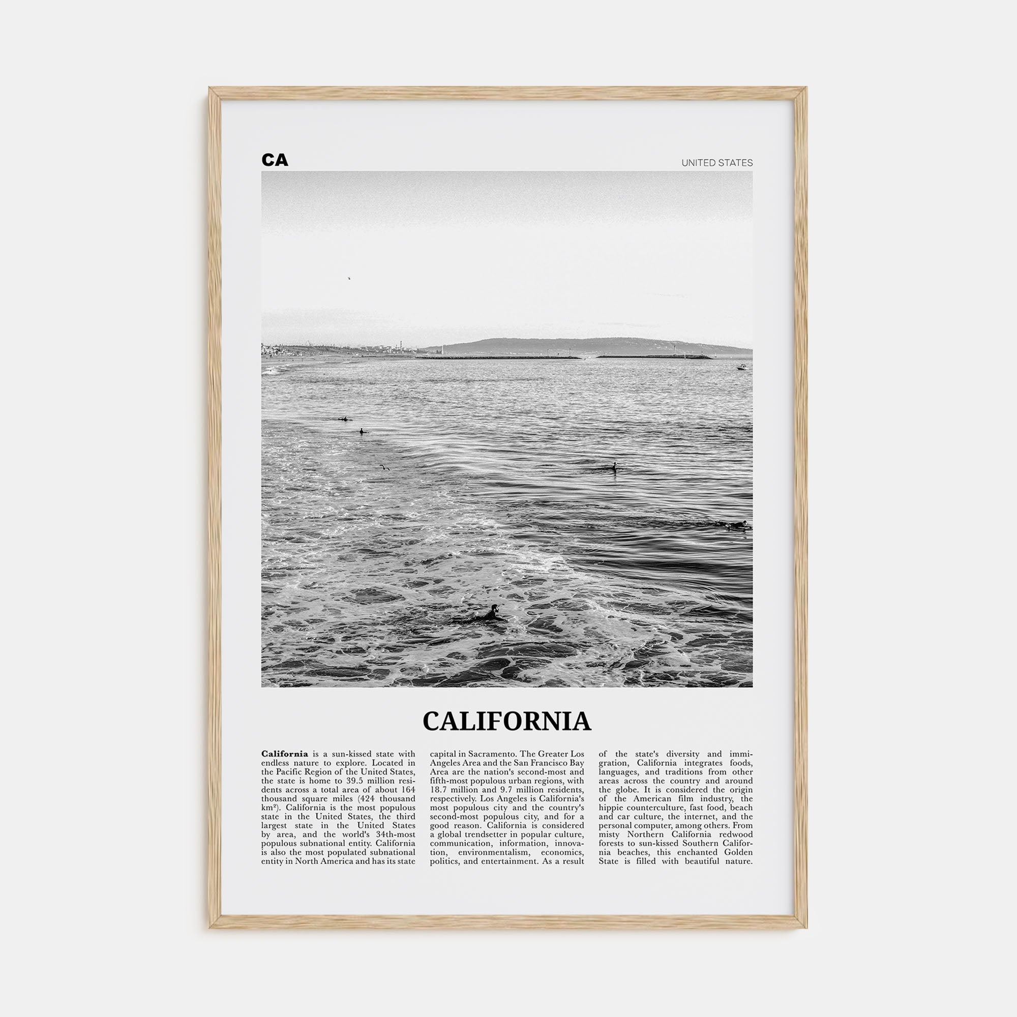 California Travel B&W No 3 Poster