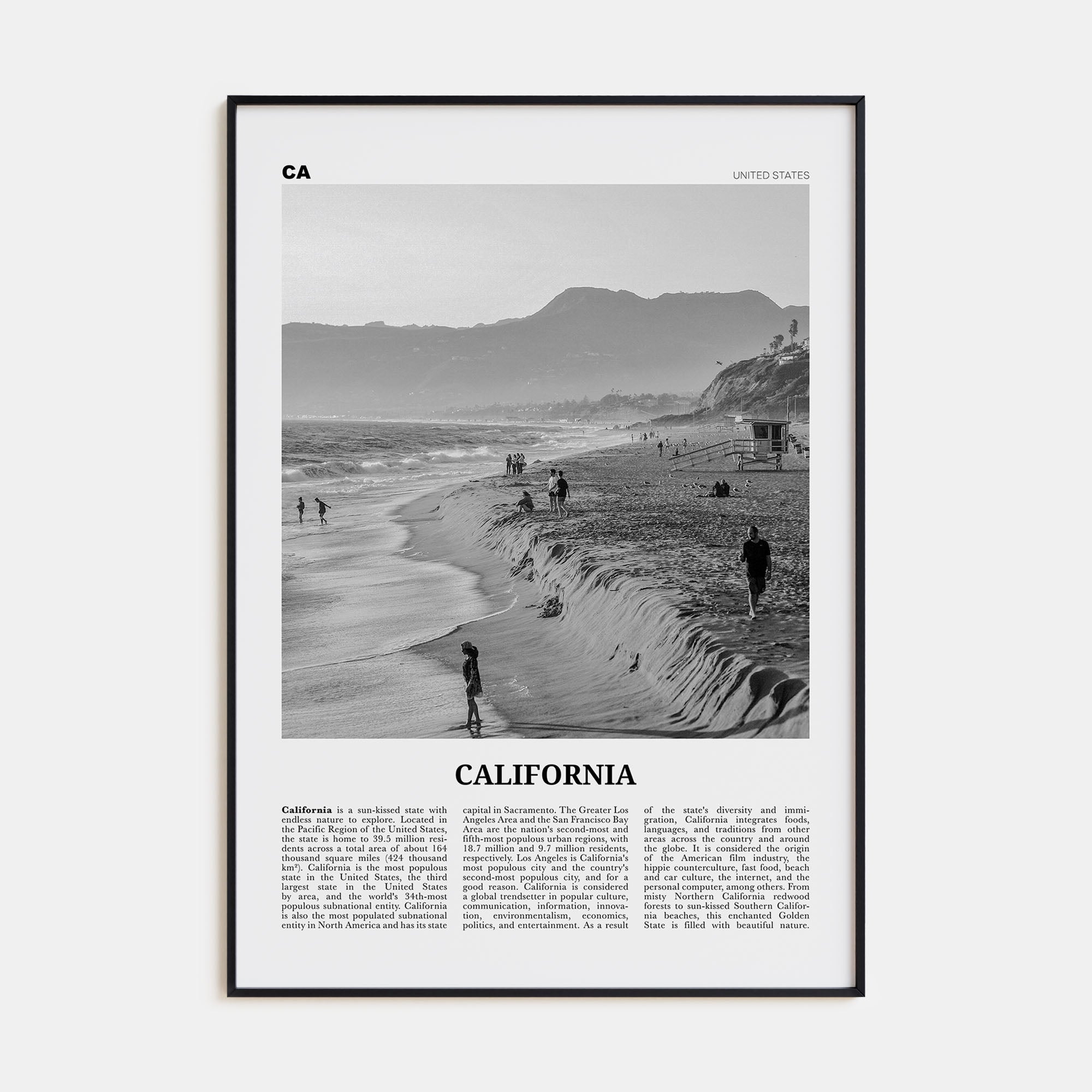 California Travel B&W No 5 Poster