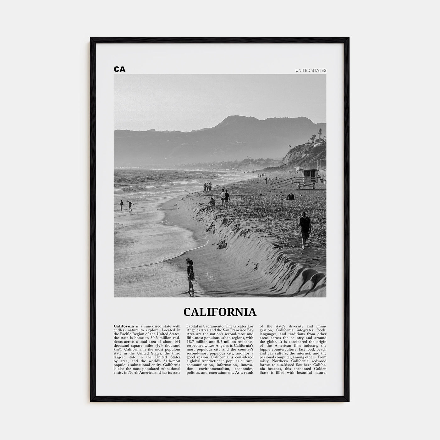 California Travel B&W No 5 Poster