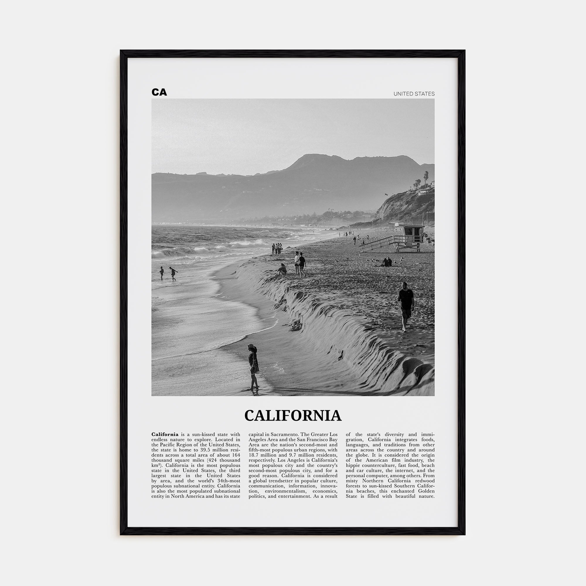 California Travel B&W No 5 Poster