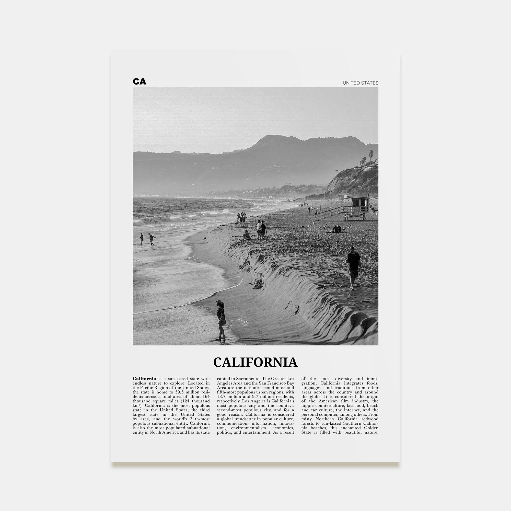 California Travel B&W No 5 Poster