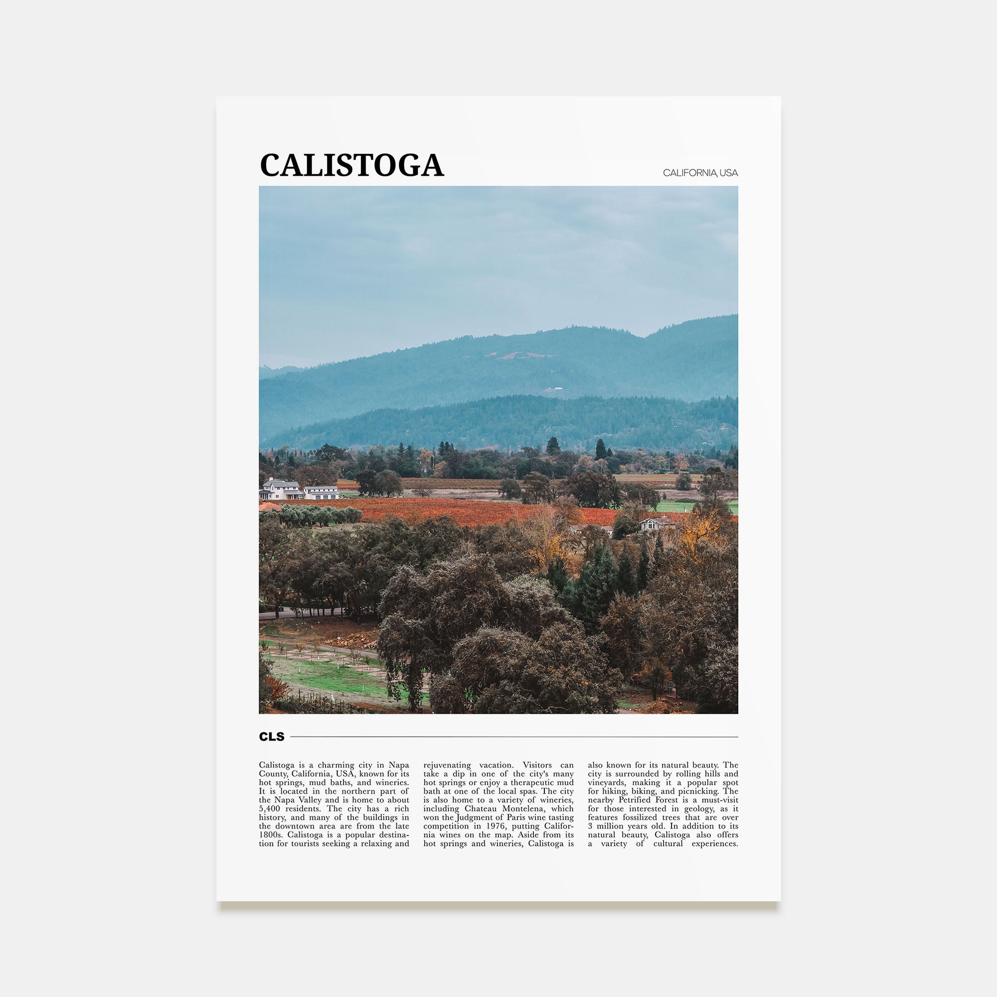 Calistoga Travel Color Poster