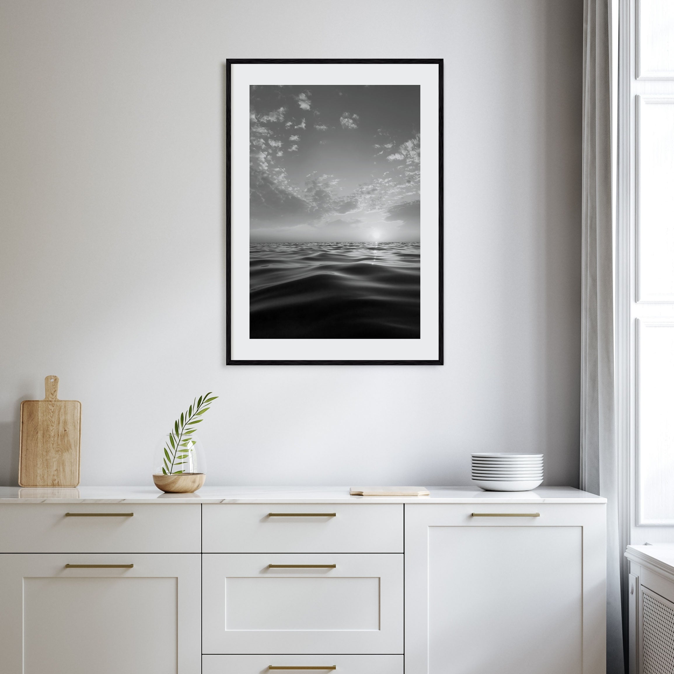 Calm Sunset Photo B&W Poster
