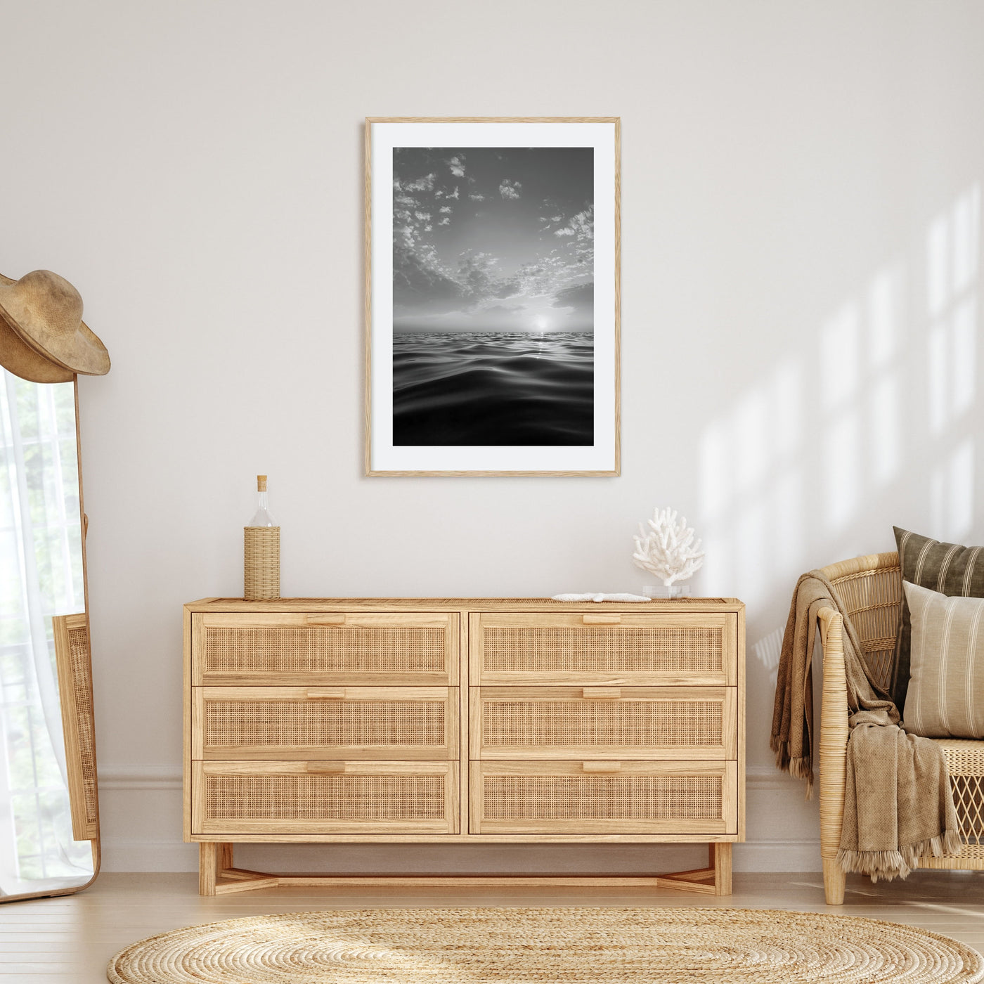 Calm Sunset Photo B&W Poster