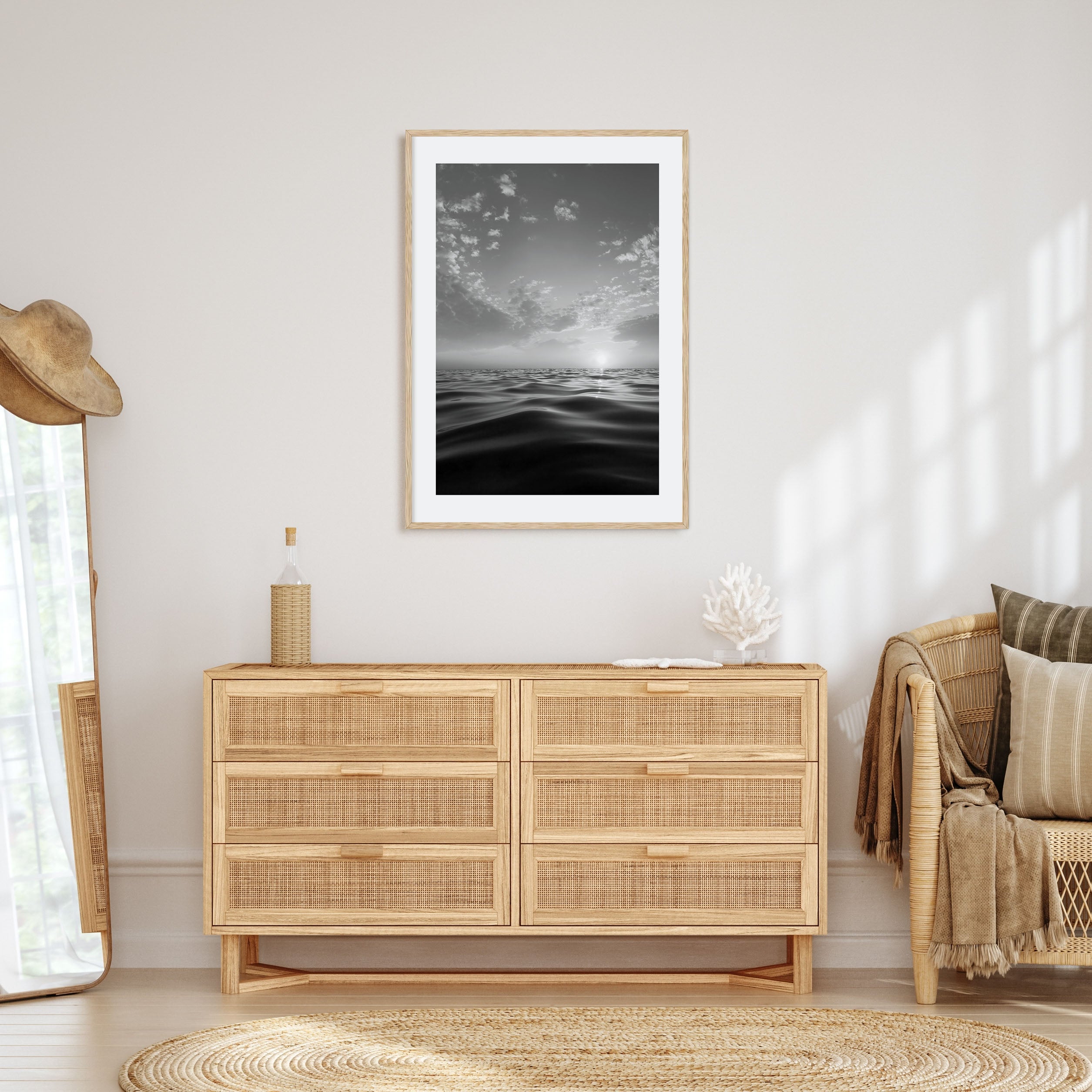 Calm Sunset Photo B&W Poster