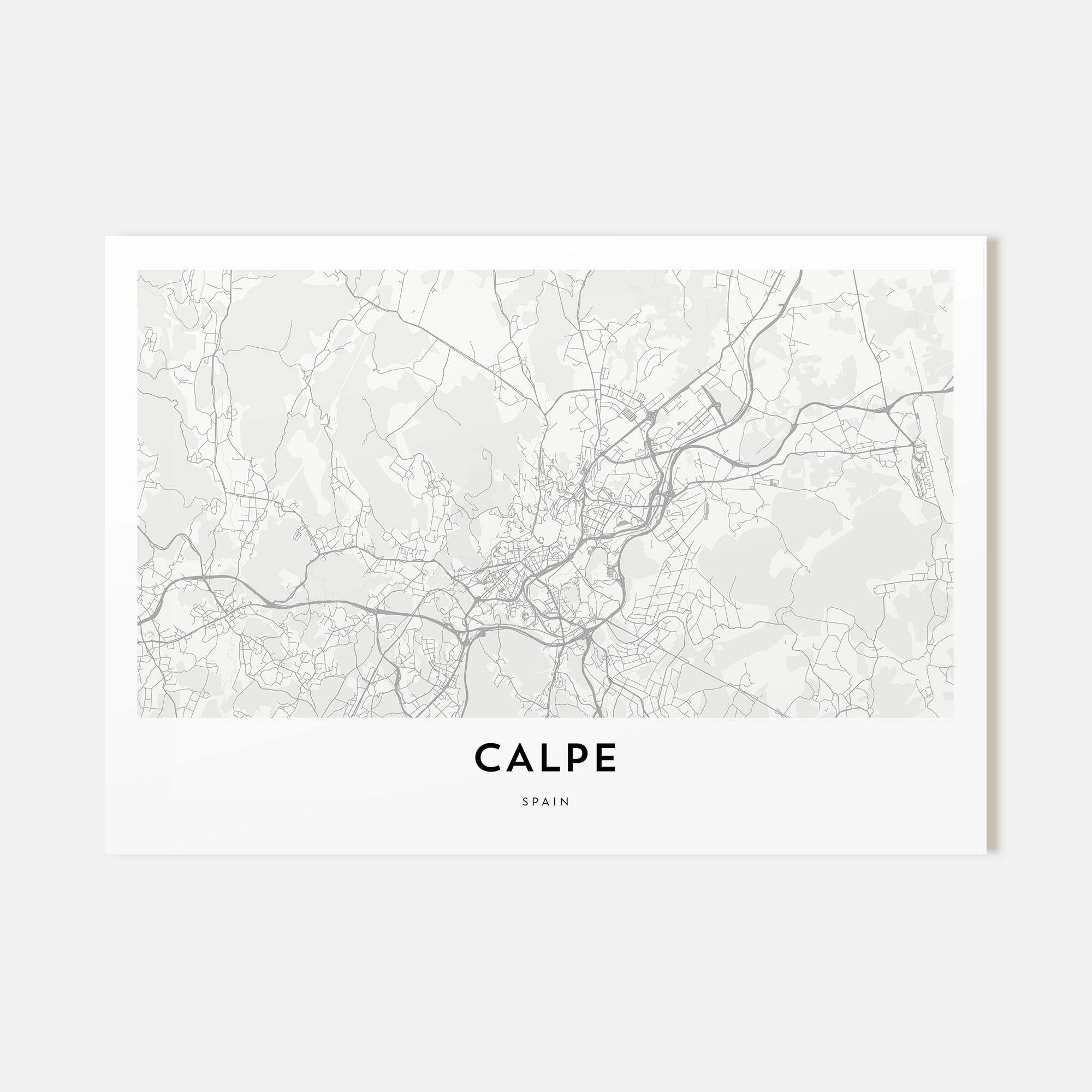 Calpe Map Landscape Poster