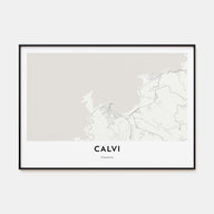 Calvi Map Landscape Poster