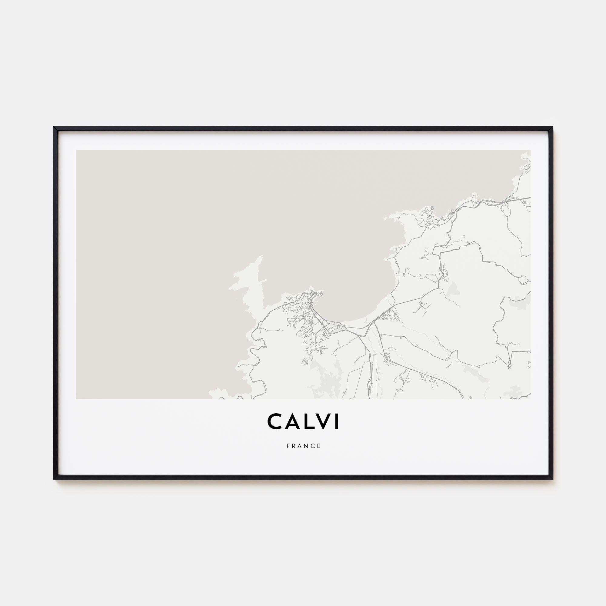 Calvi Map Landscape Poster