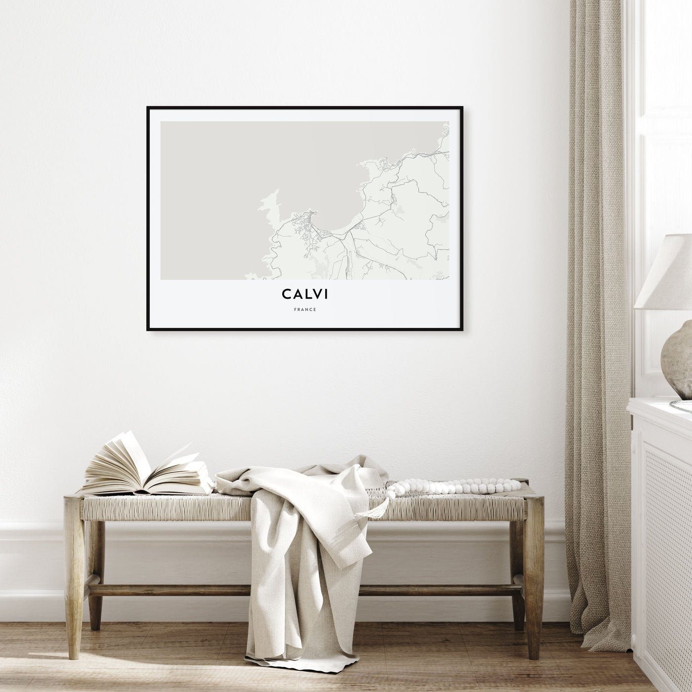 Calvi Map Landscape Poster