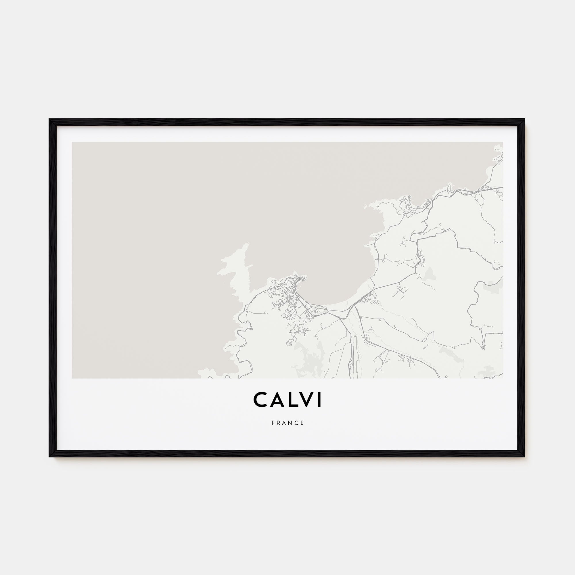 Calvi Map Landscape Poster