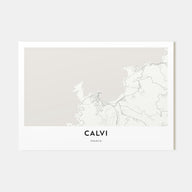 Calvi Map Landscape Poster