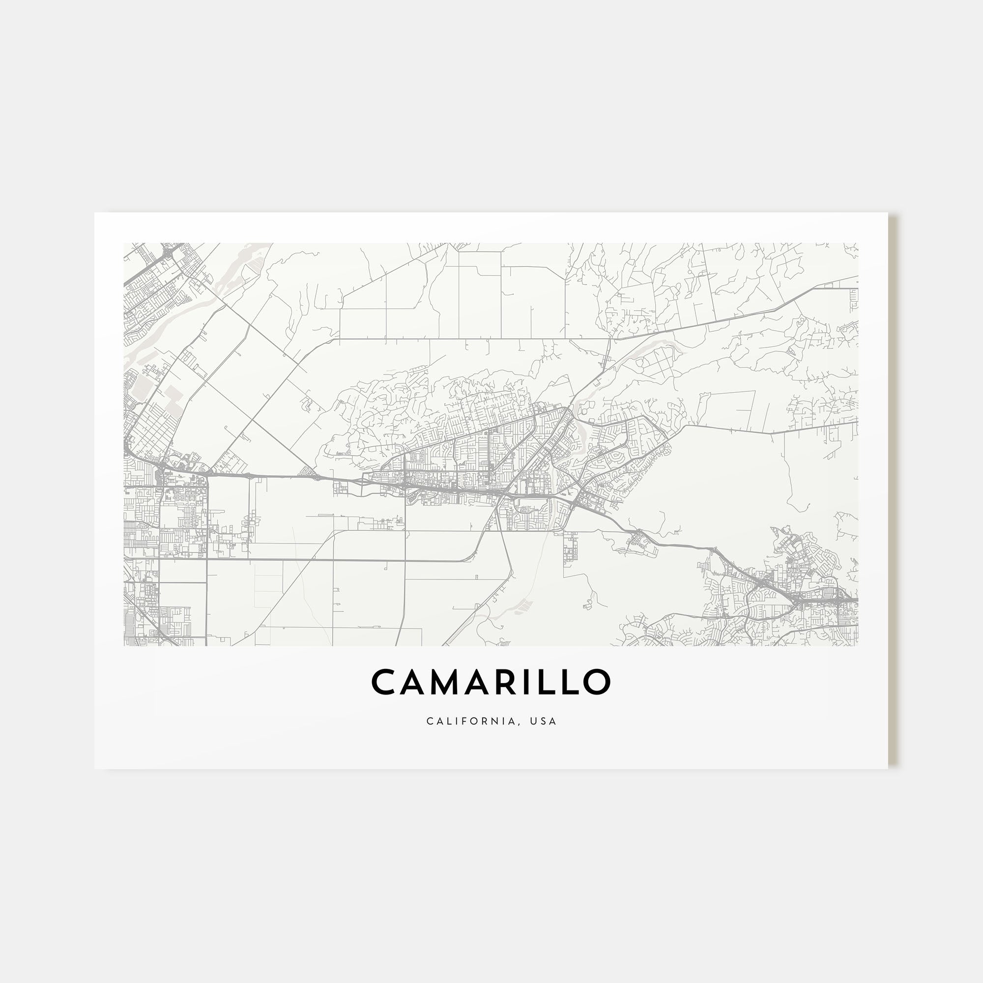 Camarillo Map Landscape Poster