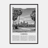 Cambodia Travel B&W No 1 Poster