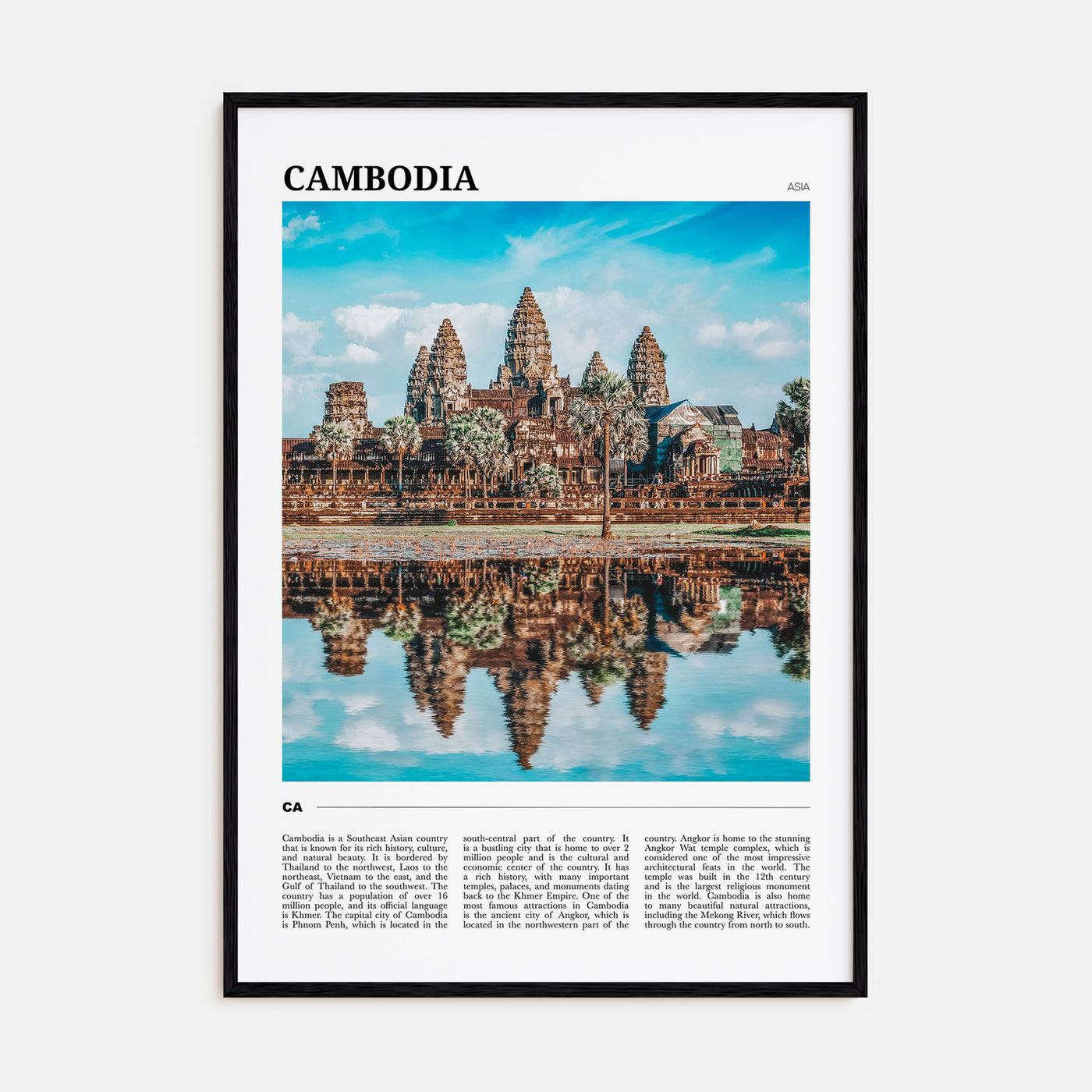 Cambodia Travel Color Poster