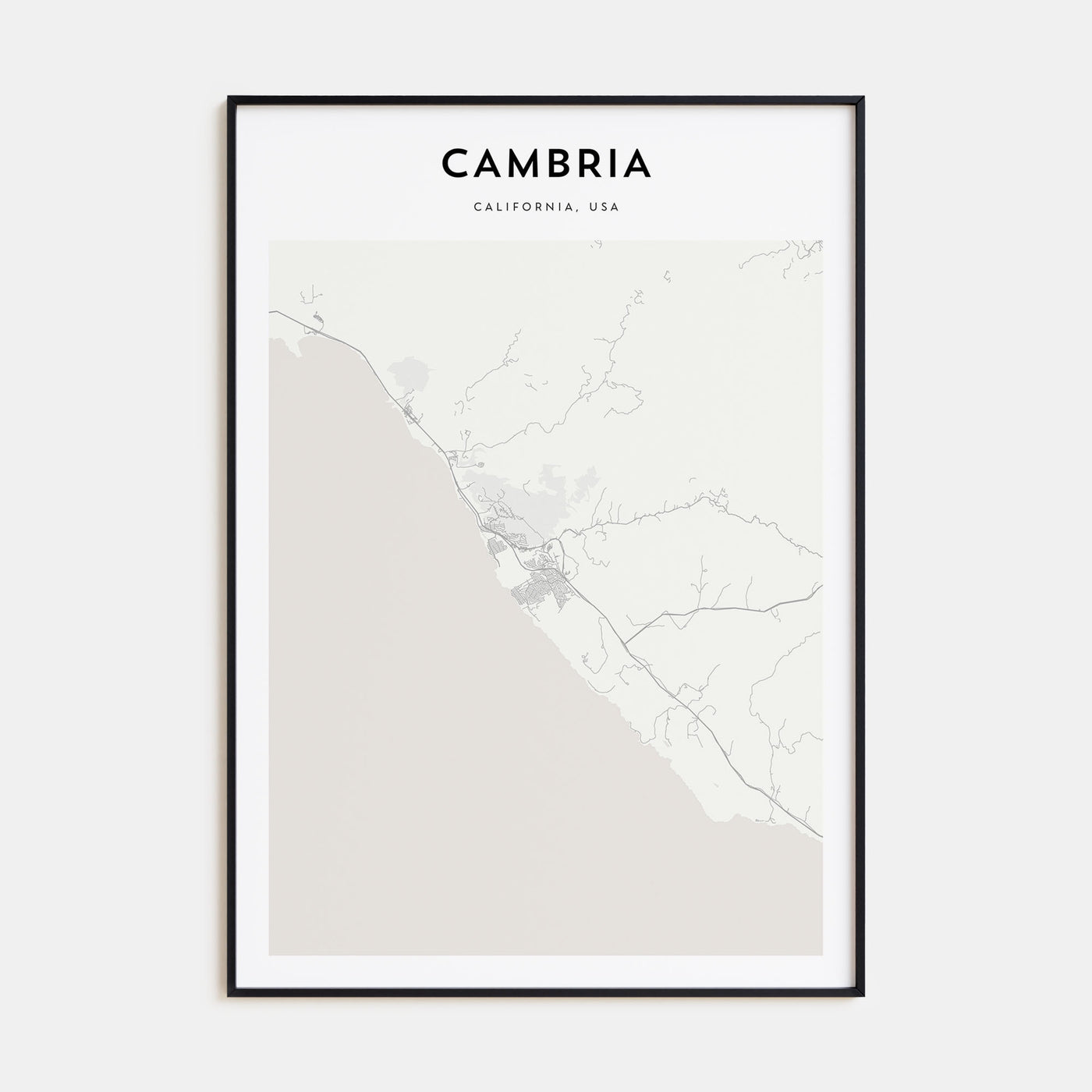 Cambria Map Portrait Poster