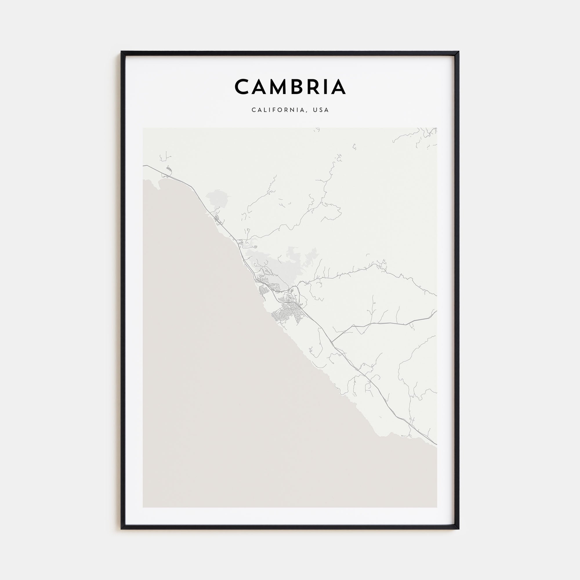 Cambria Map Portrait Poster