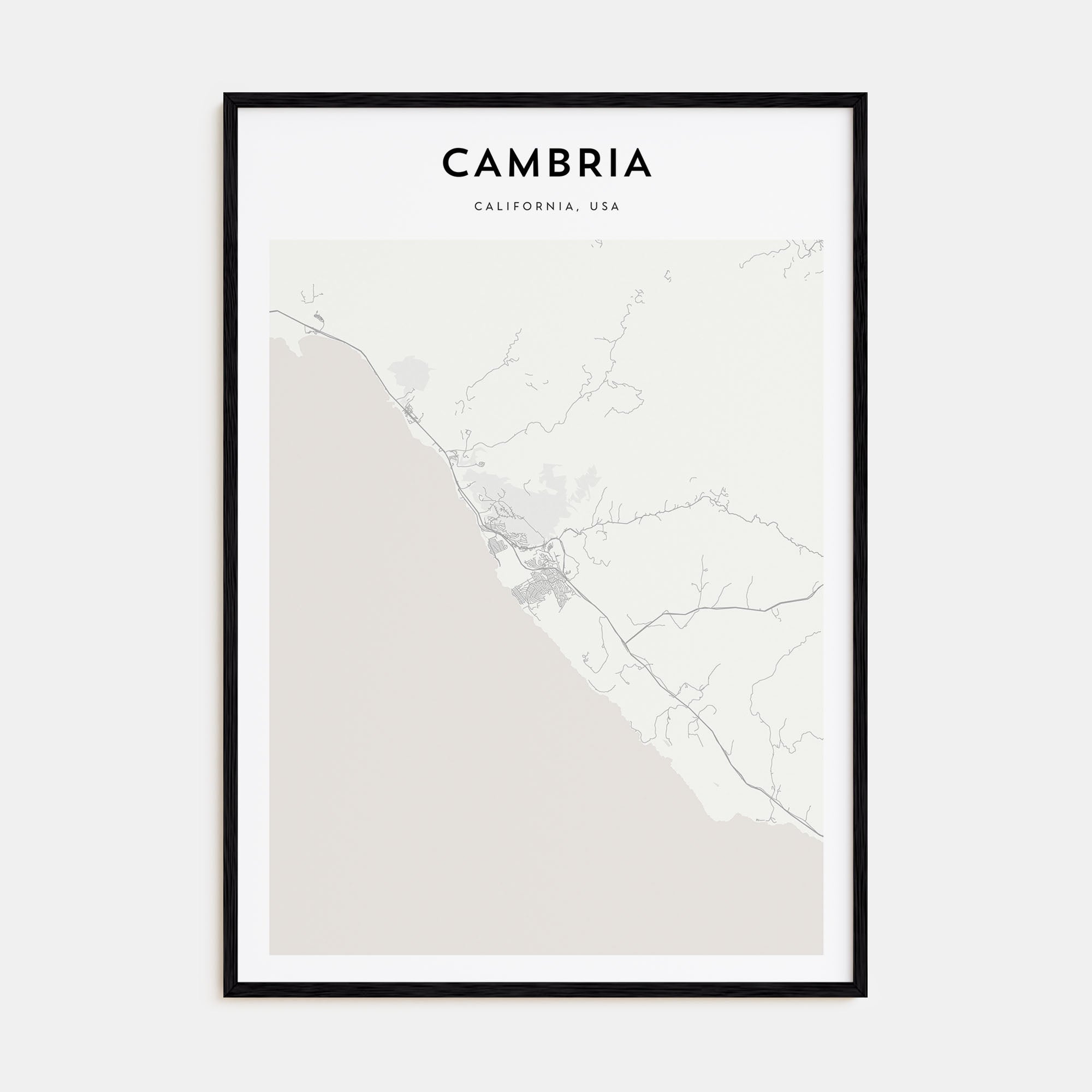 Cambria Map Portrait Poster