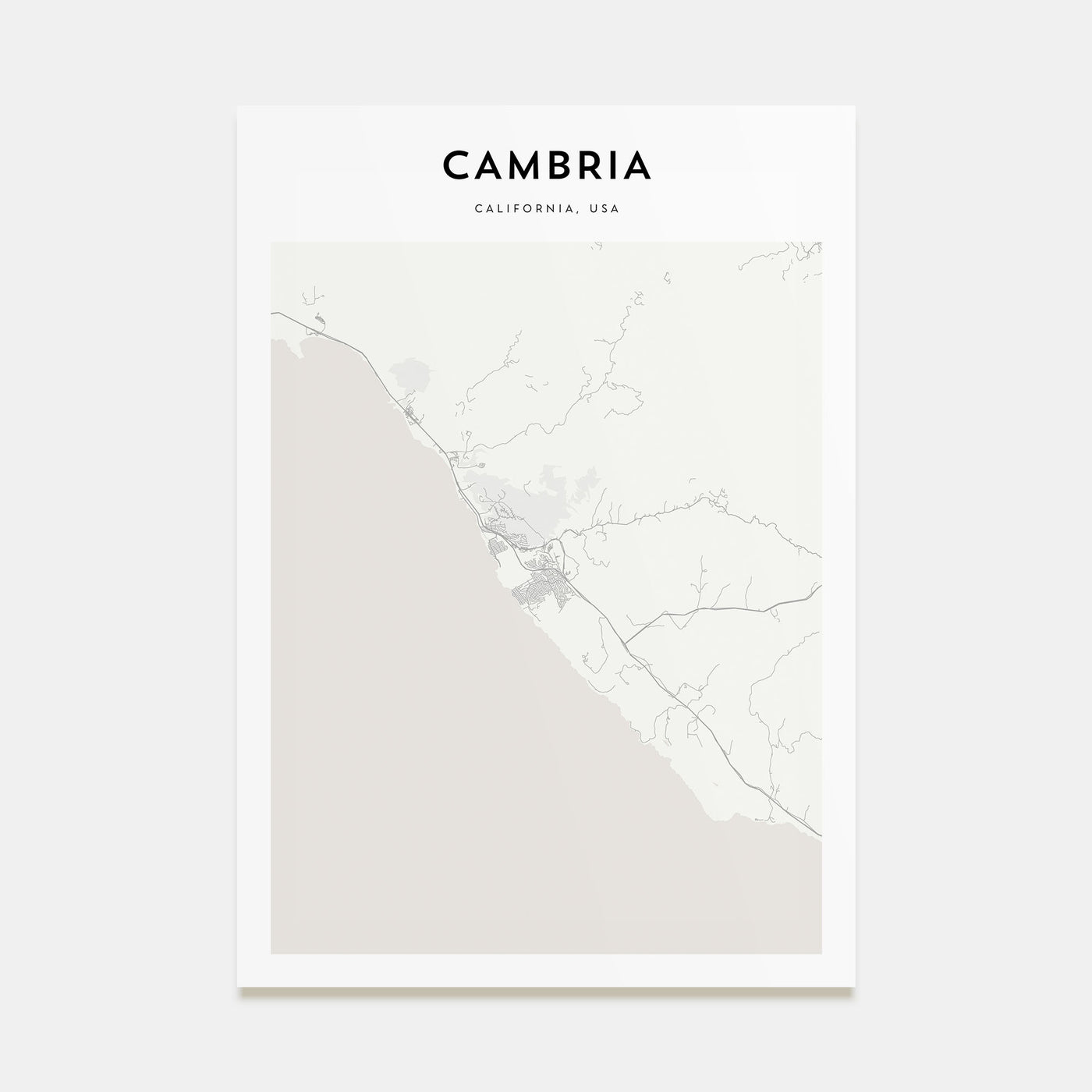 Cambria Map Portrait Poster