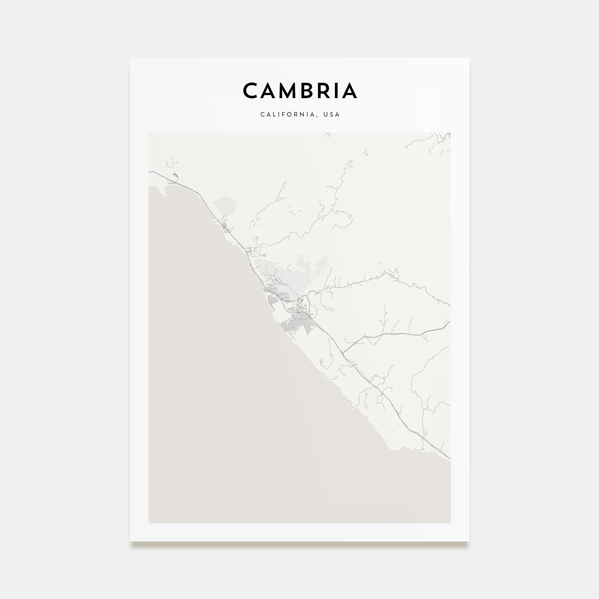 Cambria Map Portrait Poster
